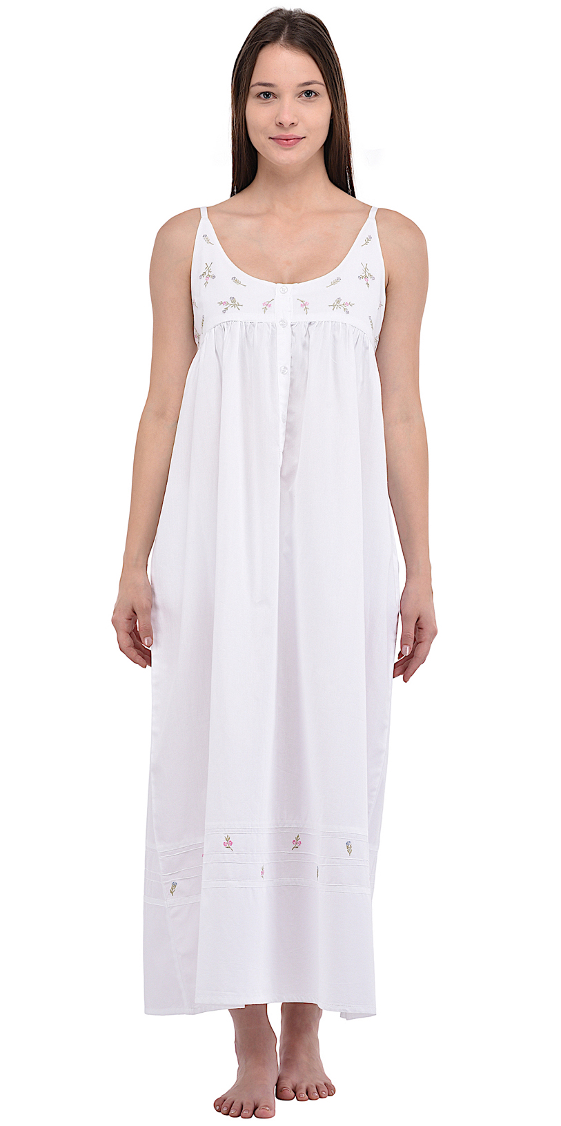 white cotton long nightdress