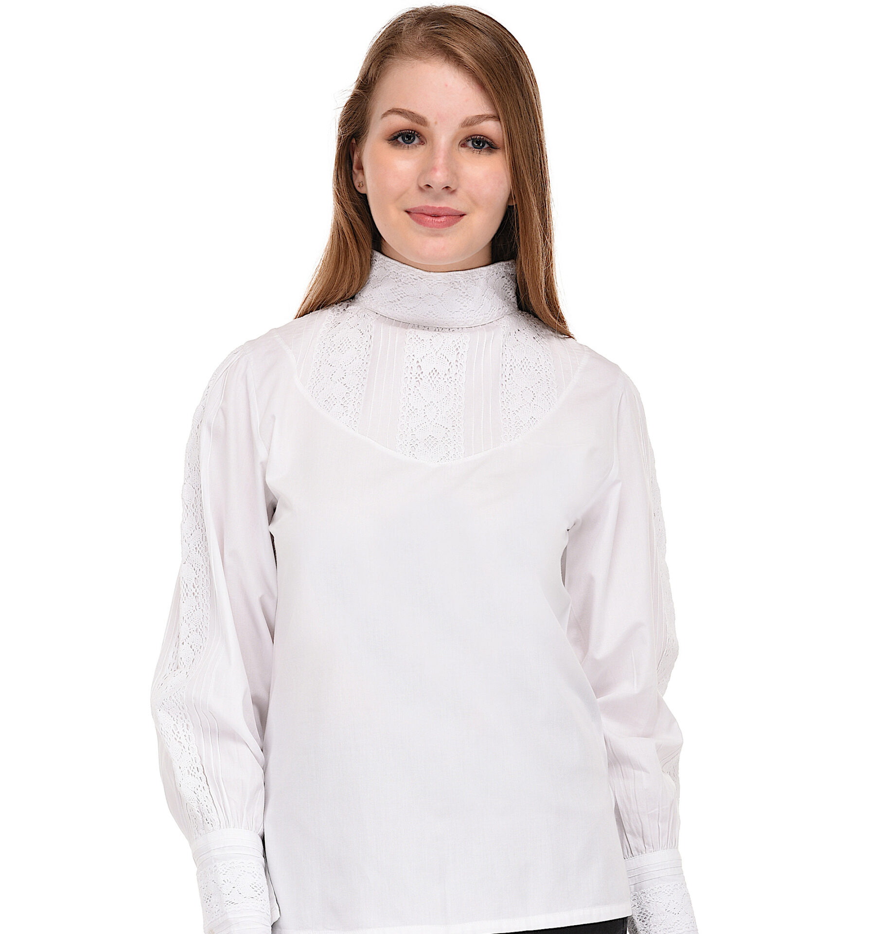 Women’s White Cotton Lace Blouse – Cotton Lane – London
