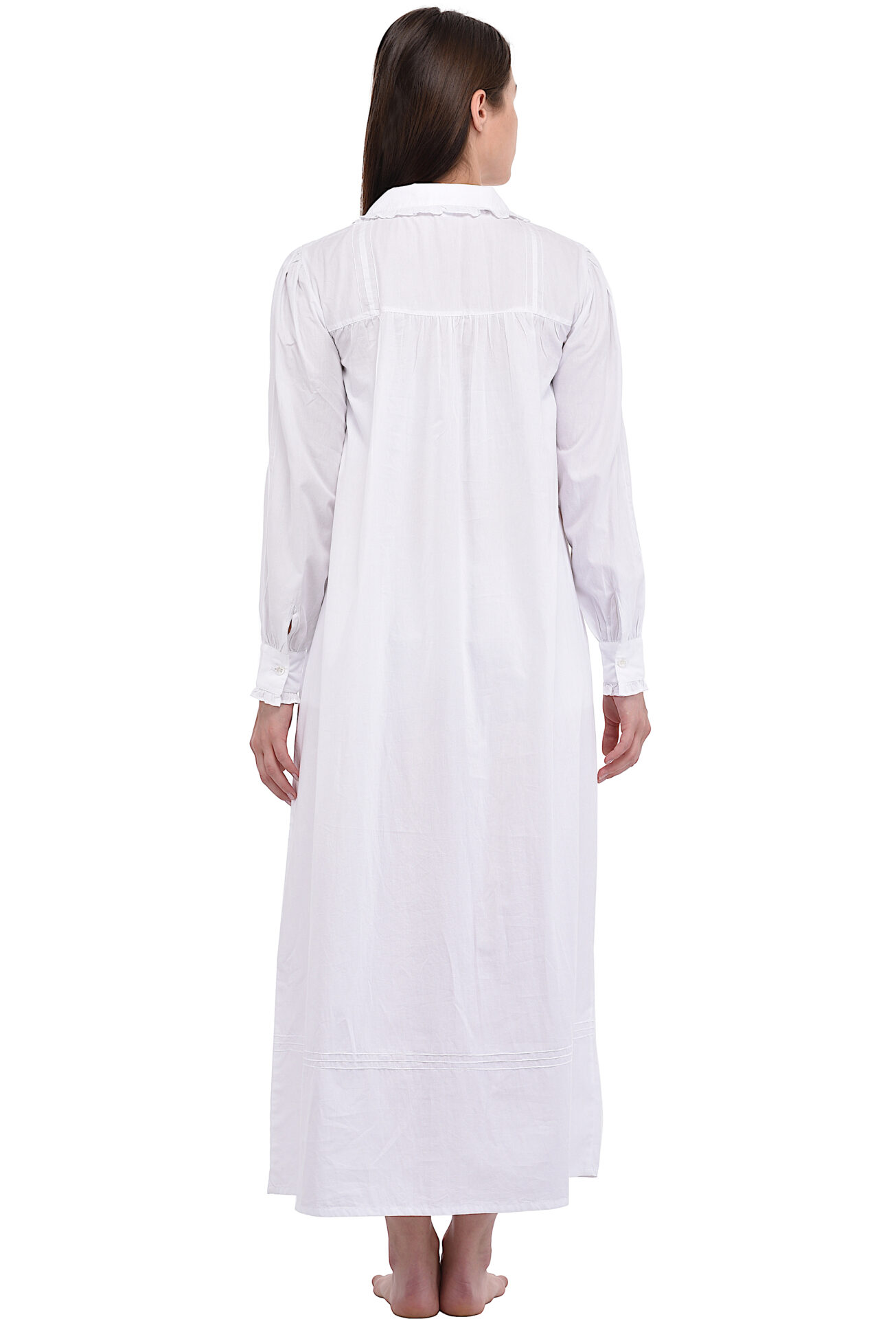 Peter Pan Collar White Cotton Nightdress Plus Size – Cotton Lane – London