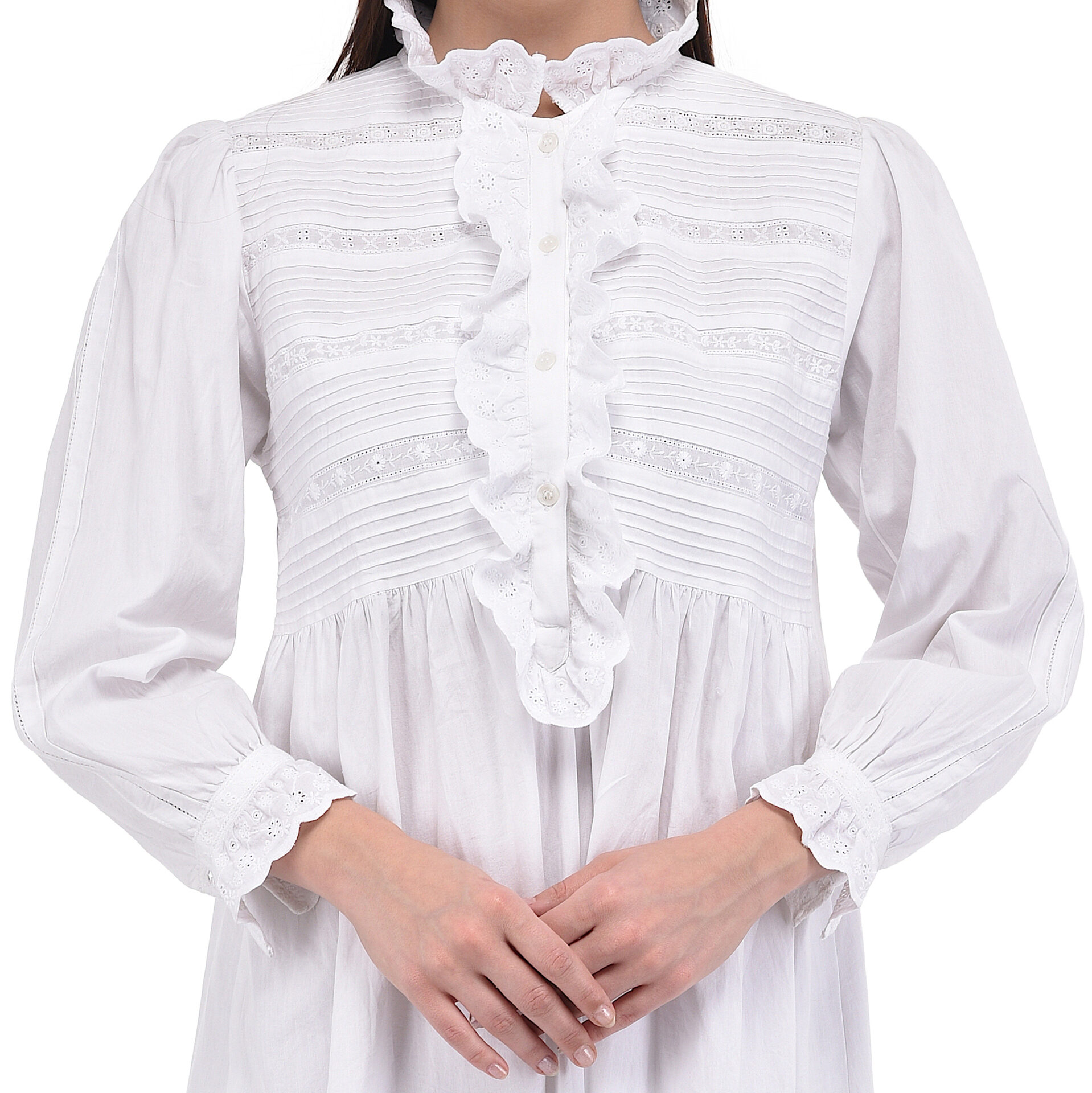 Past Times White Victorian Nightdress with Ruffle – Cotton Lane – London