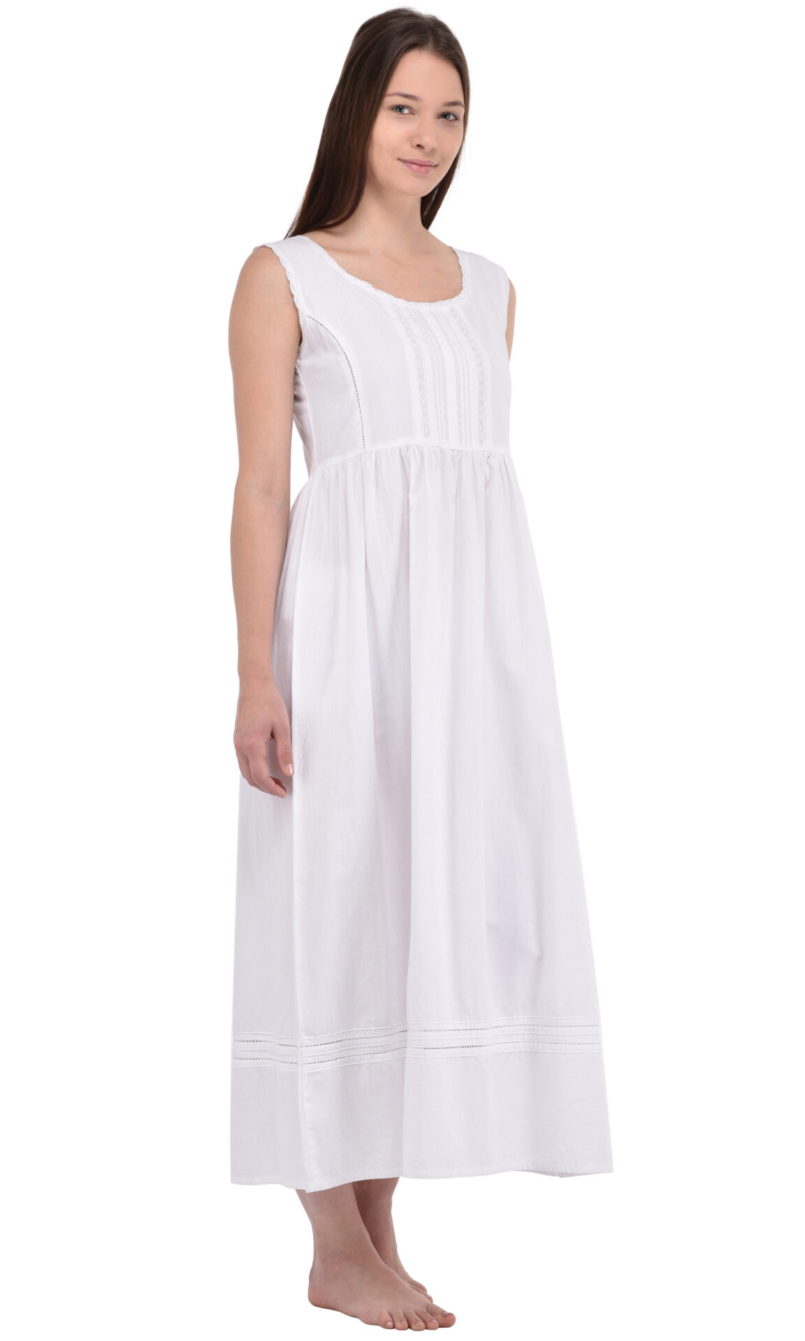 White 100% Cotton Classic Nightdress – Cotton Lane – London