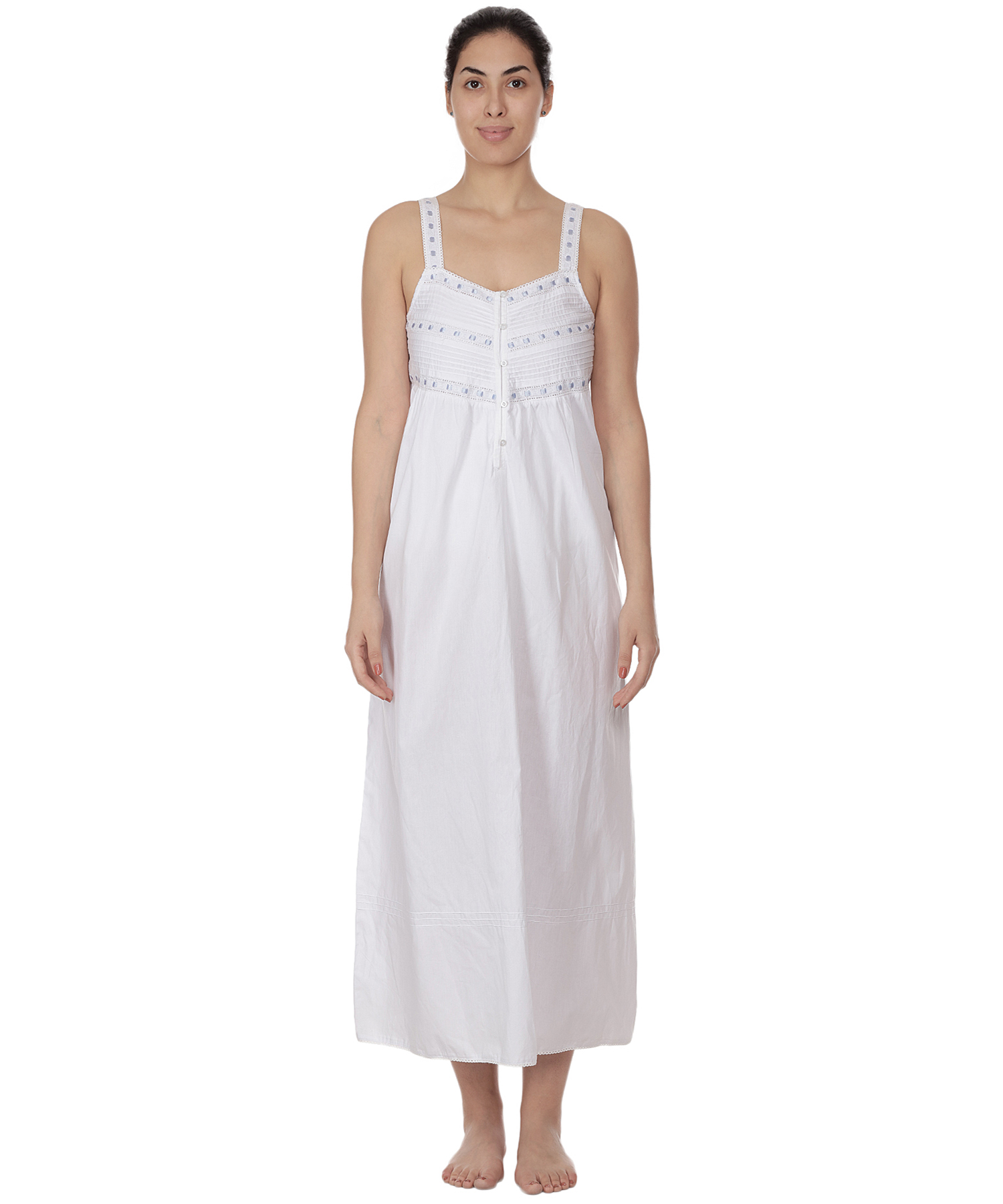 Classic White Cotton Sleeveless Nightdress Plus Size – Cotton Lane